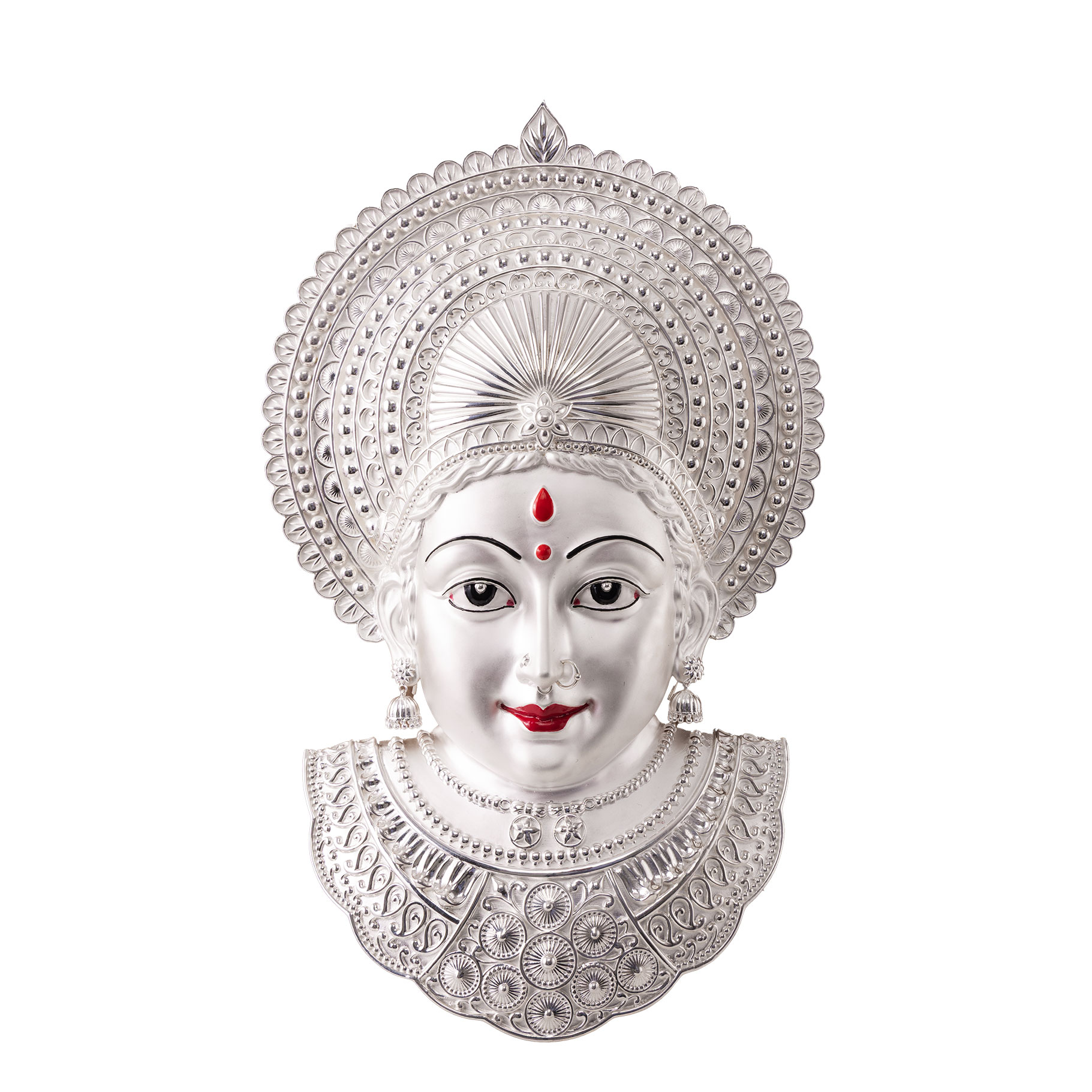 Pure Silver Ashta Lakshmi Mukhwad Face for Mandir & Pooja Decor