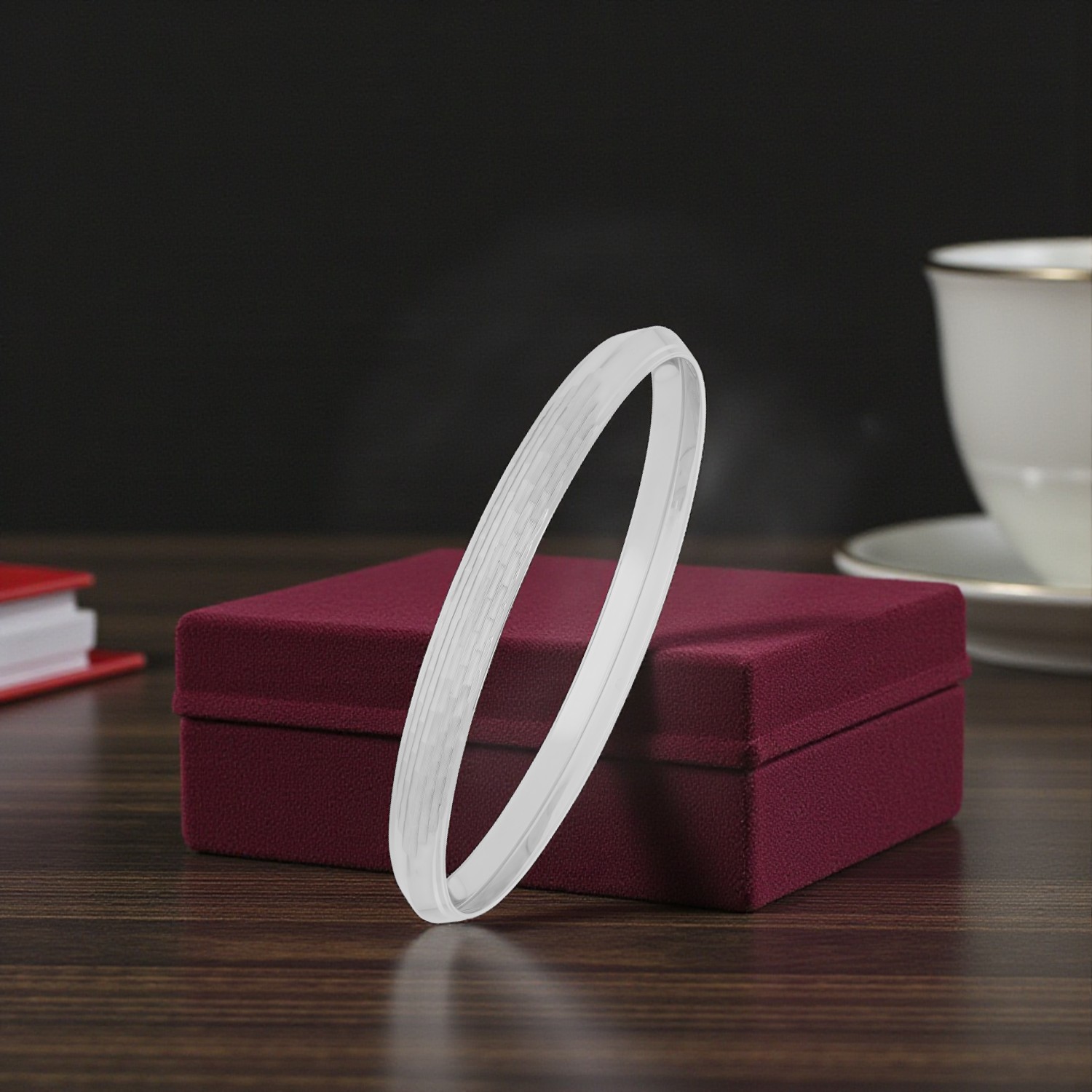 Classic Platinum Kada Bracelet for Men