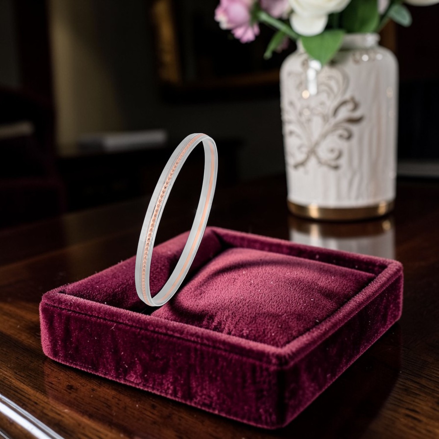 Classic Platinum Kada Bracelet for Men