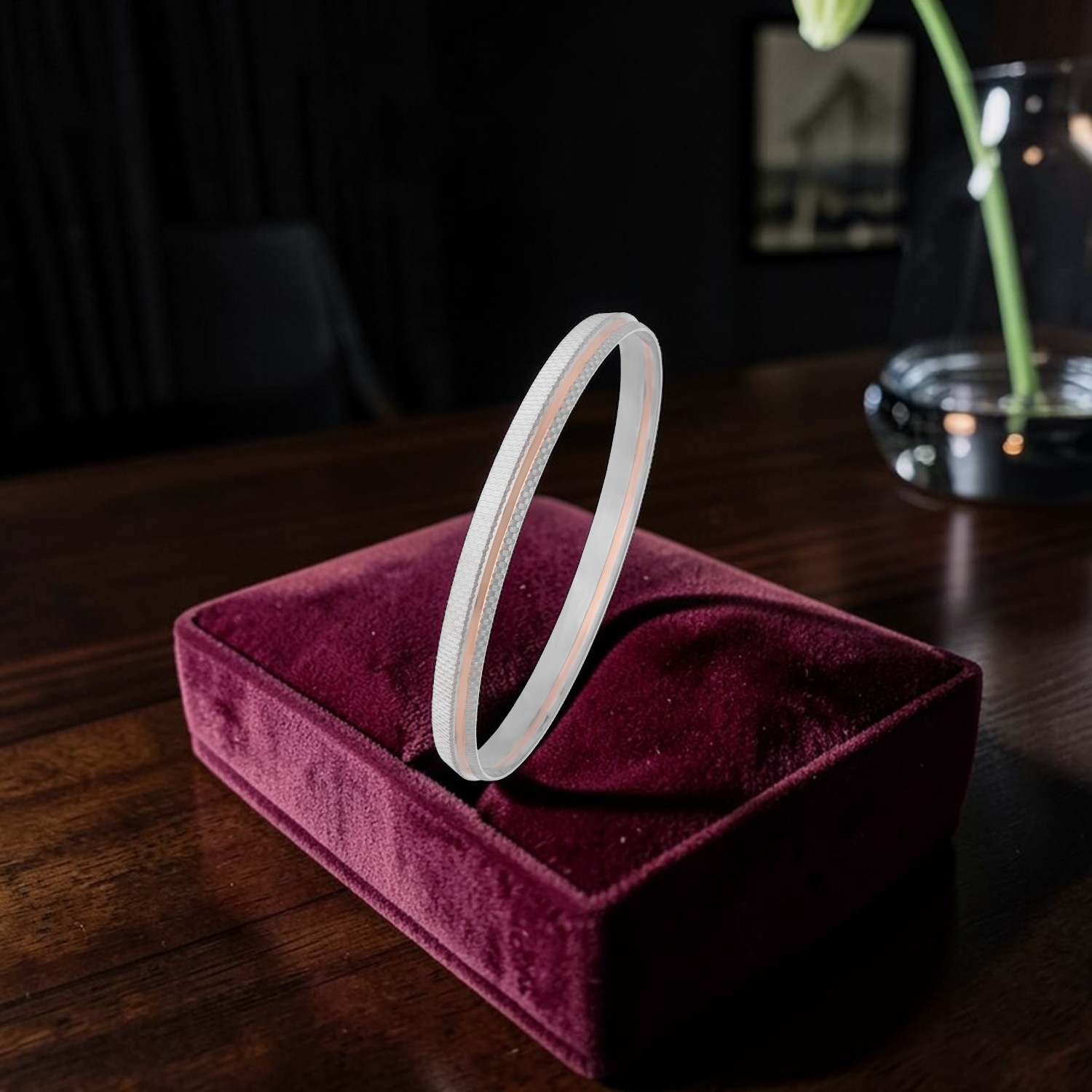 Classic Platinum Kada Bracelet for Men