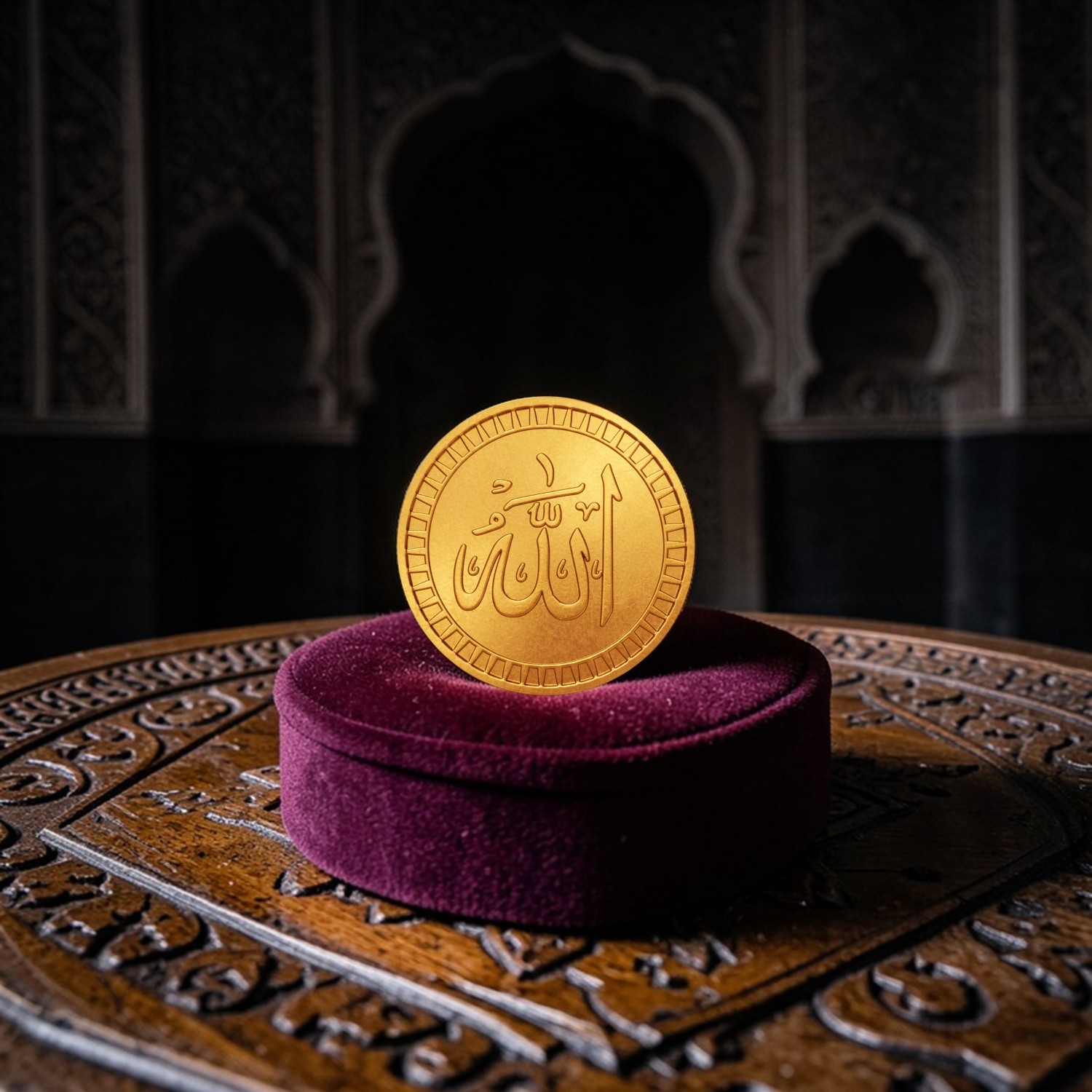 Ramadan Mubarak Gold Coin 1 Gram 24K – Islamic Gift Gold Coin