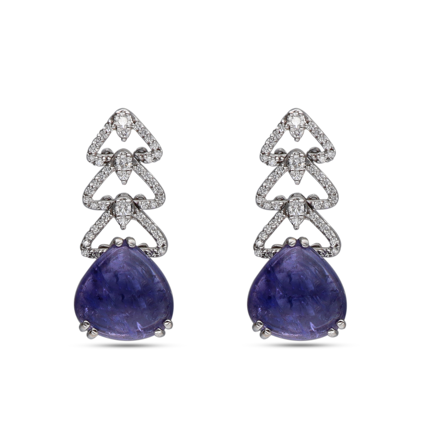 Diamond Drops Set With Gemstones