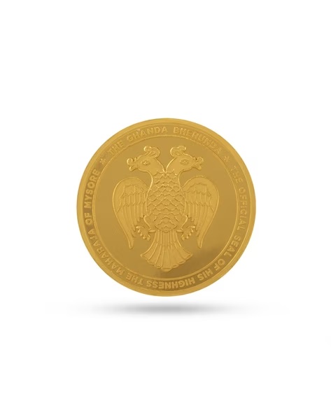 24kt Gold Gandaberunda Coin Heritage Symbol Design - 1gm