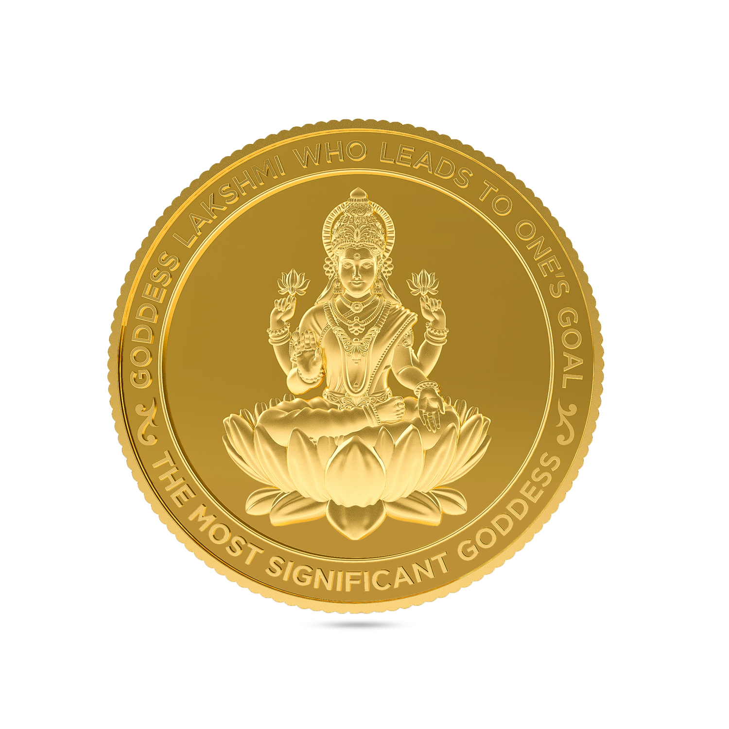 22KT Gold Goddess Lakshmi Coin | Pure Gold Auspicious Coin for Gifting & Investment - 2gm