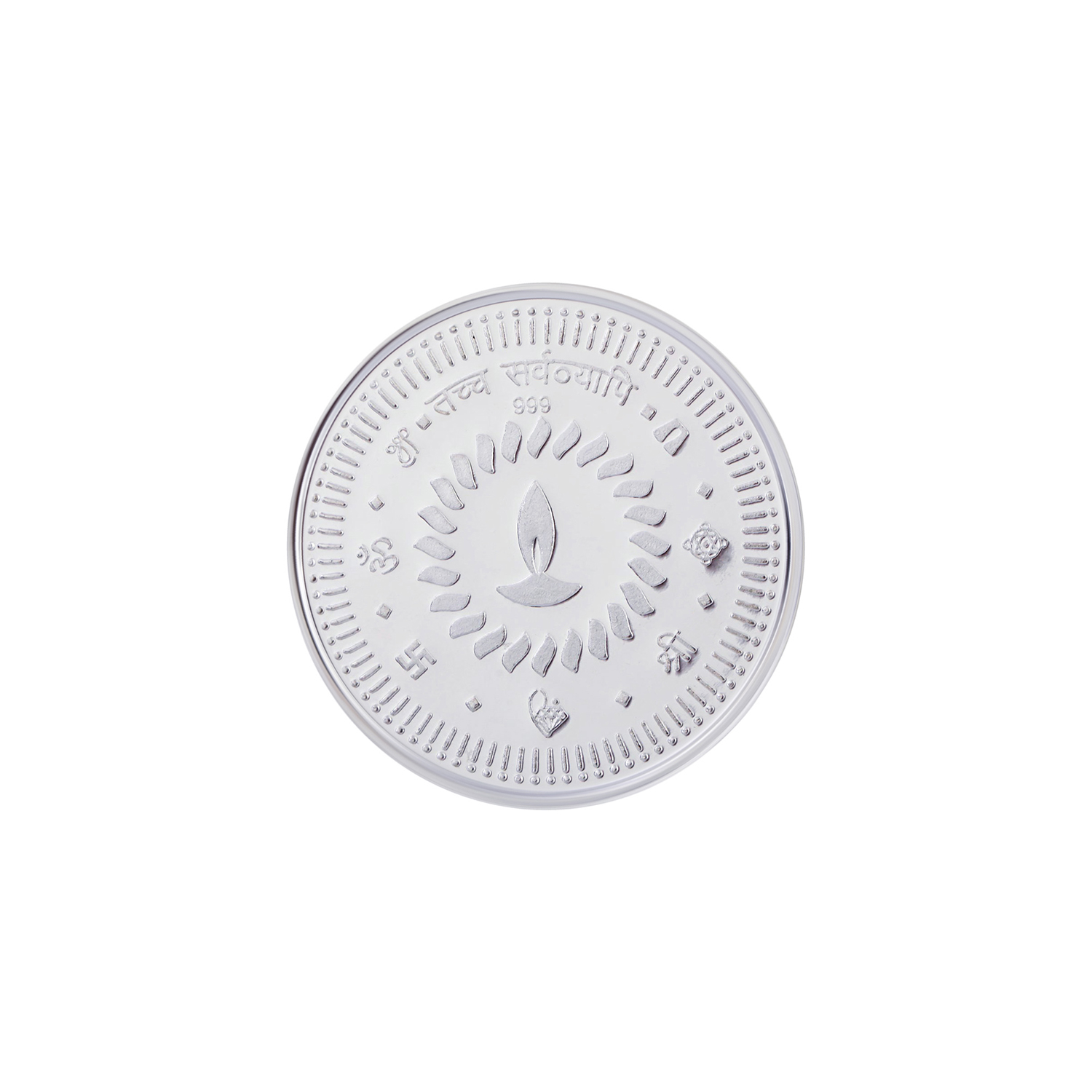 Silver Coin Goddess Lakshmi Auspicious Prosperity Design - 10gm