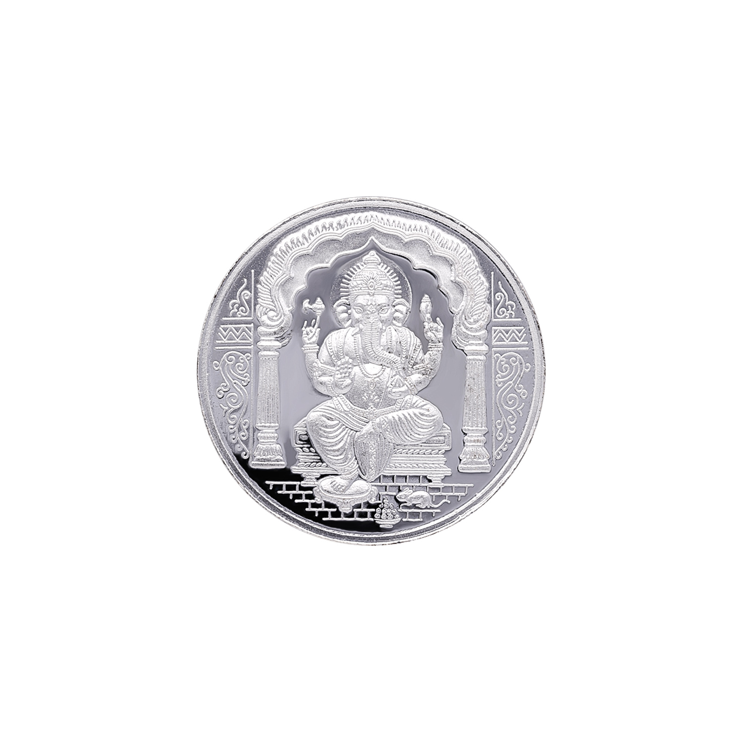 Silver Coin Lord Ganesha Auspicious Prosperity Design - 10gm