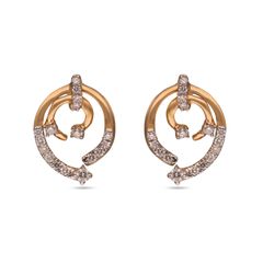 Fanciful Brilliance: Diamond Earstud Set with Intricate Design