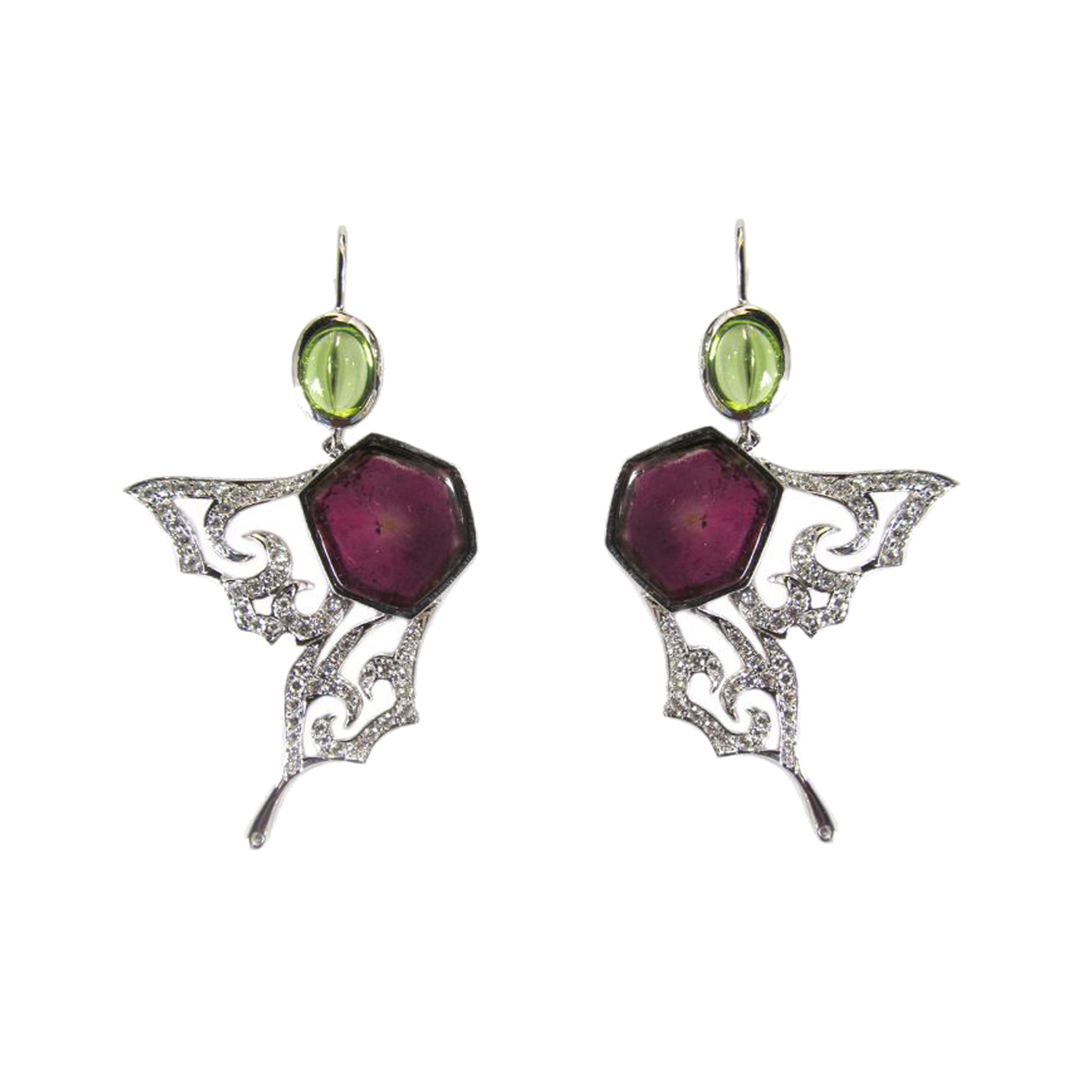 Diamond Earrings Set With Gemstones