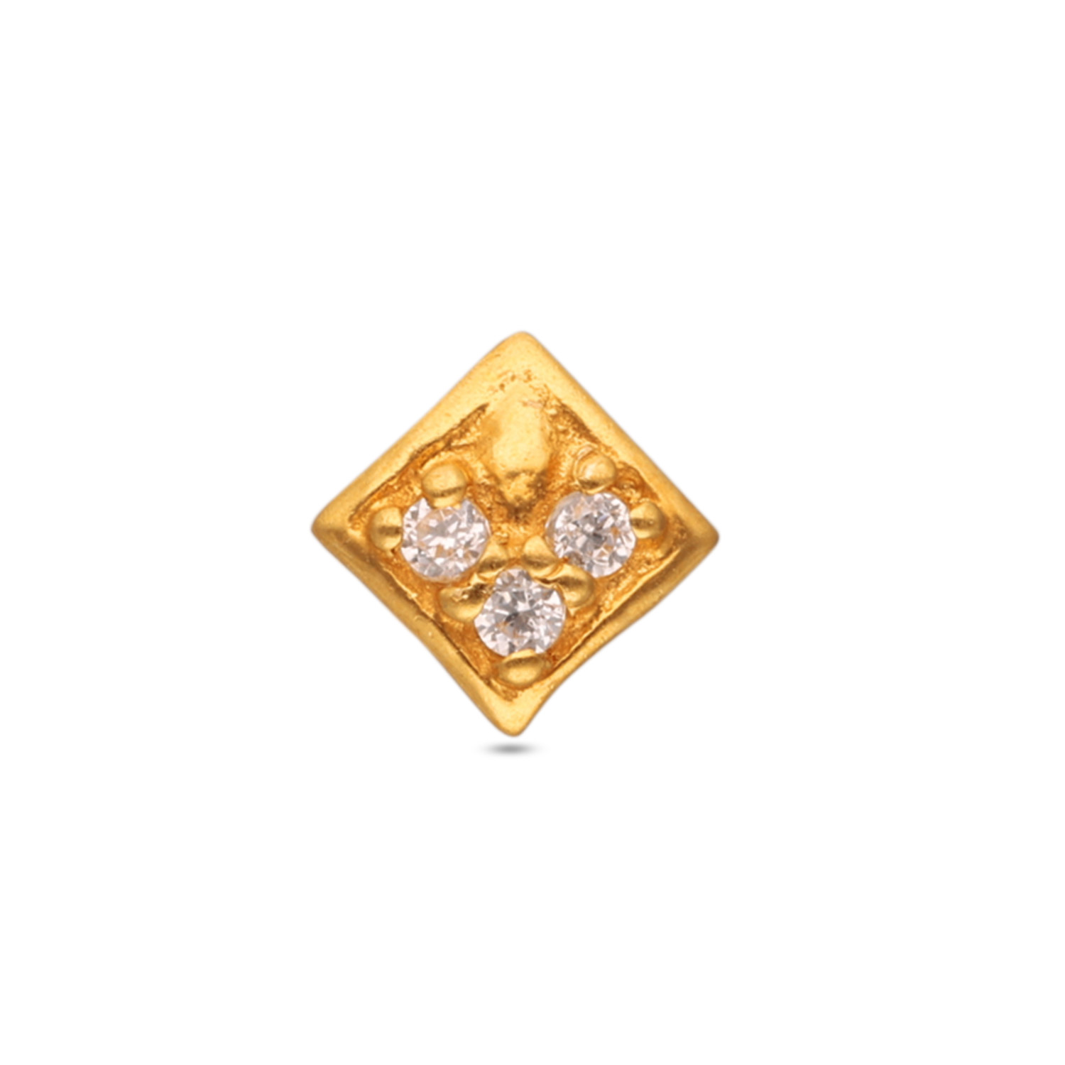Traditional Gold Nose Screw with Zircon
