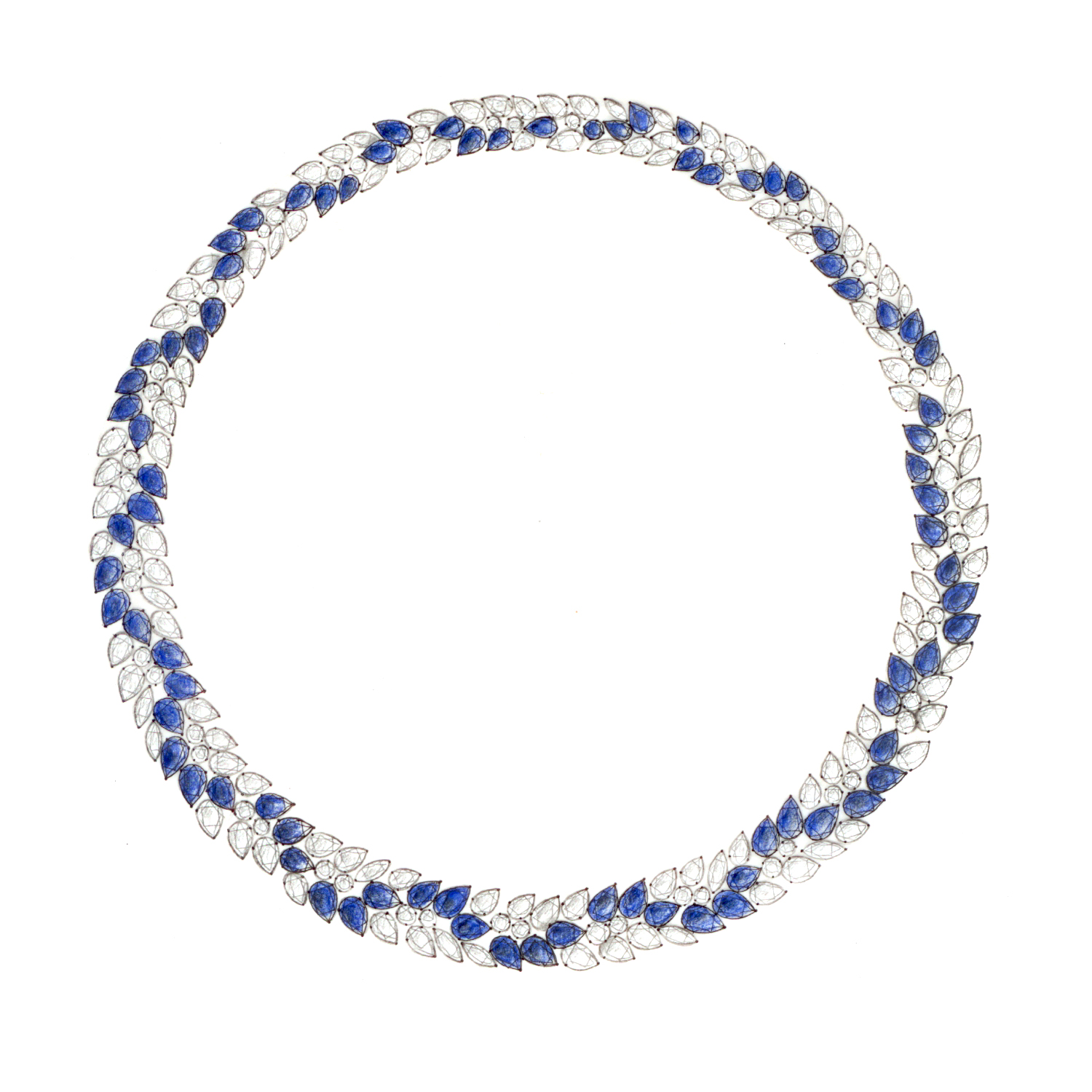 Diamond Necklace Set With Gemstones