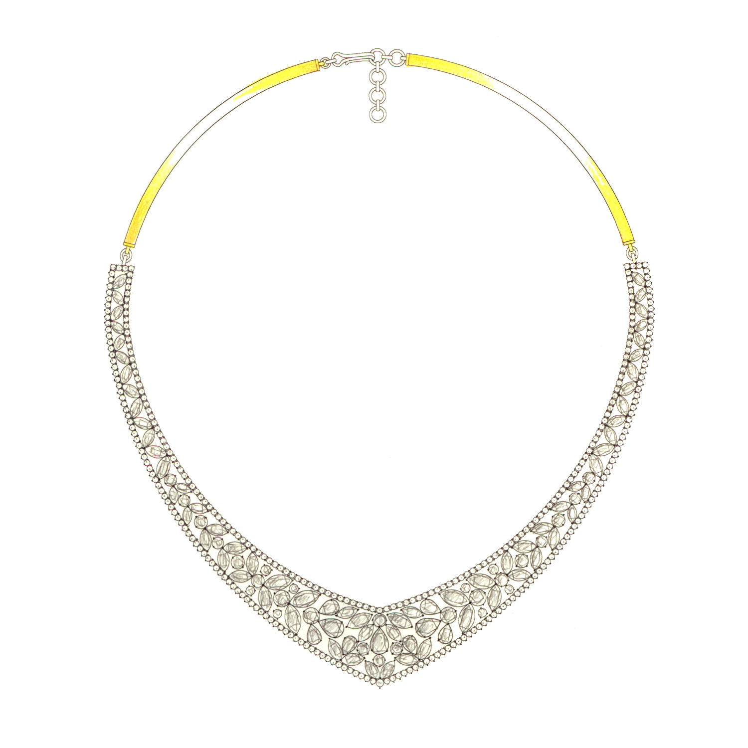 Diamond Necklace Set With Solitaires