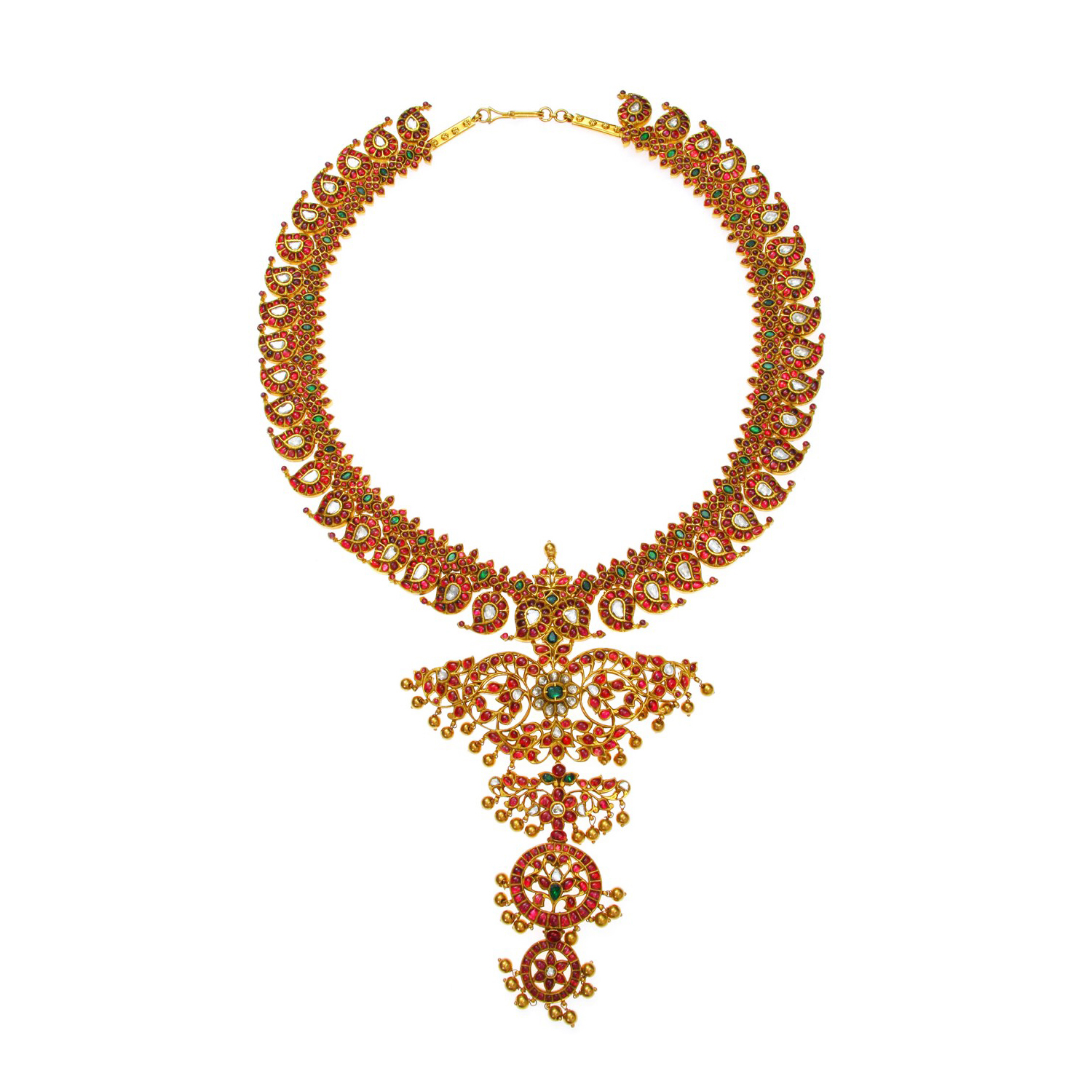 Gold Necklace Set With Gemstones