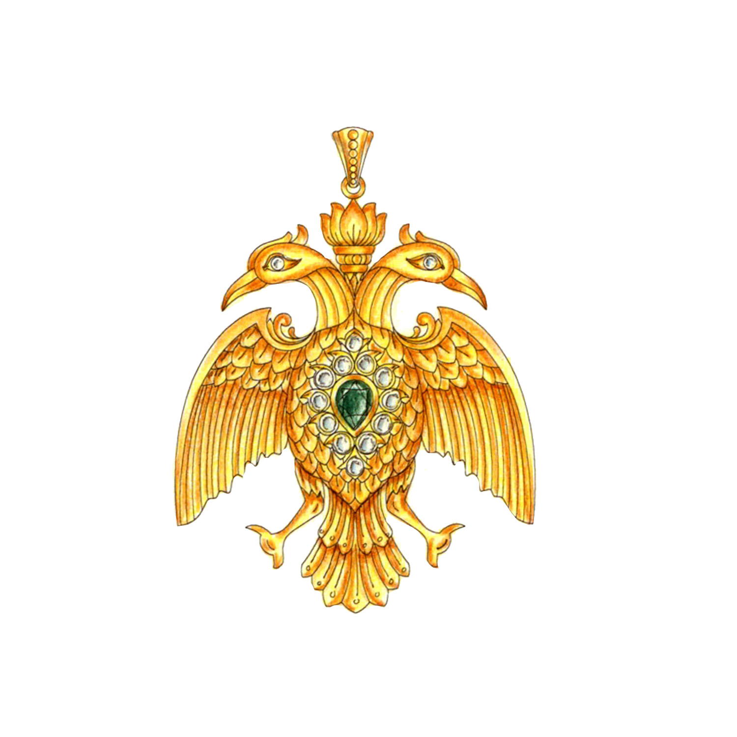 Diamond Pendant Set with Gemstones