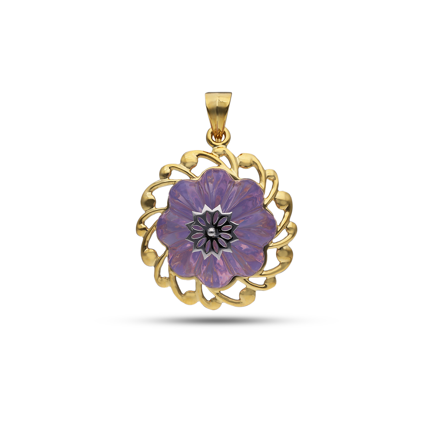 Gold Pendant Set with Gemstone