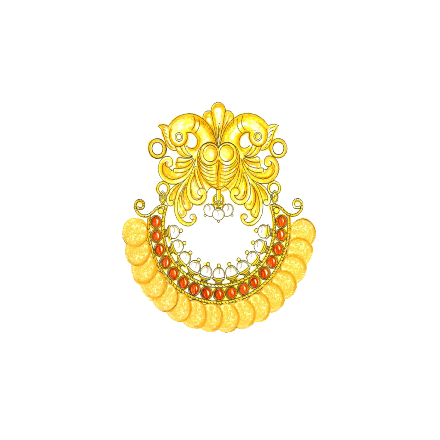 Gold Pendant Set with Gemstones