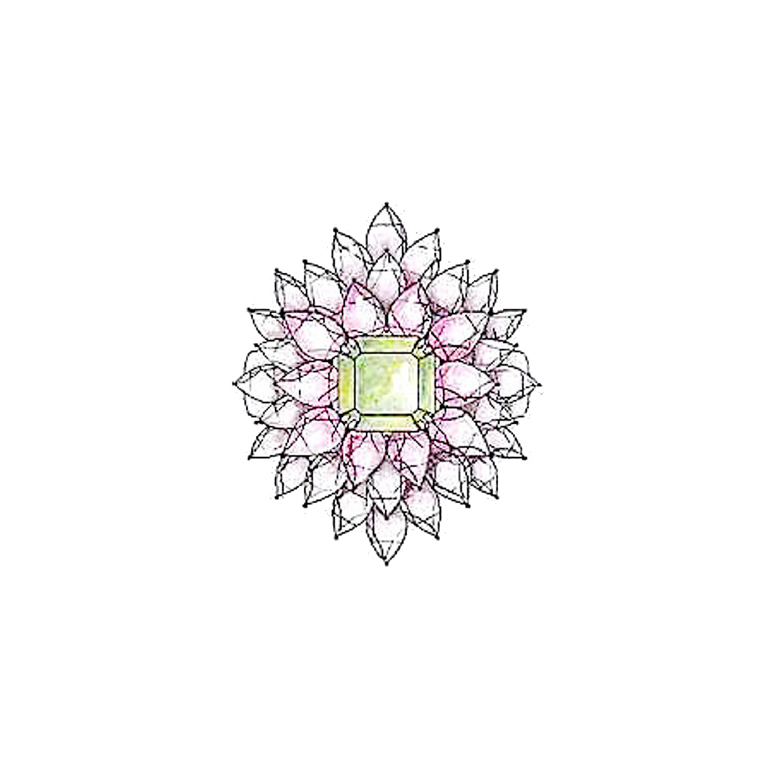 Diamond Ring Set With Gemstone