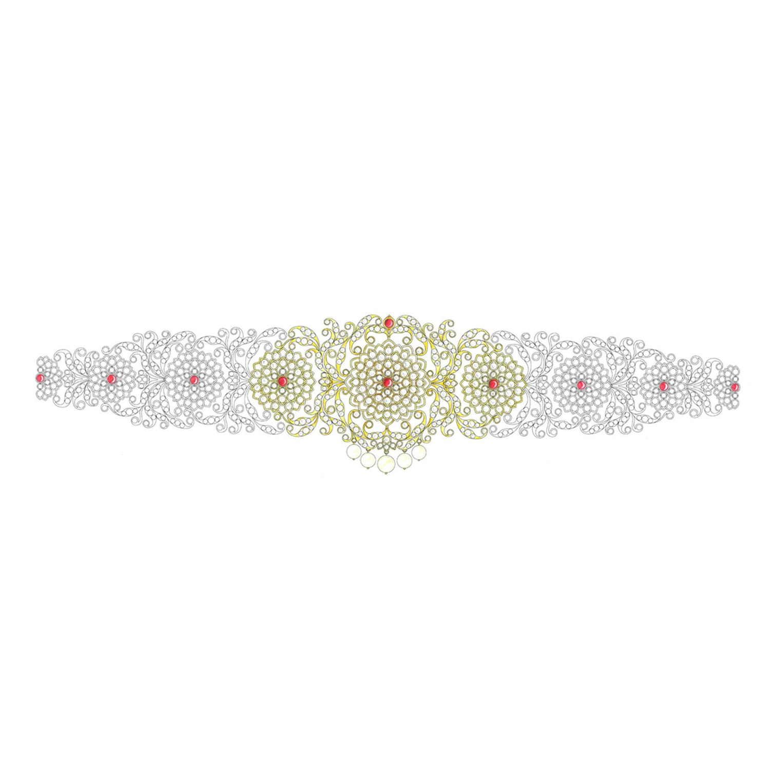 Diamond Waist Belt with Gemstones