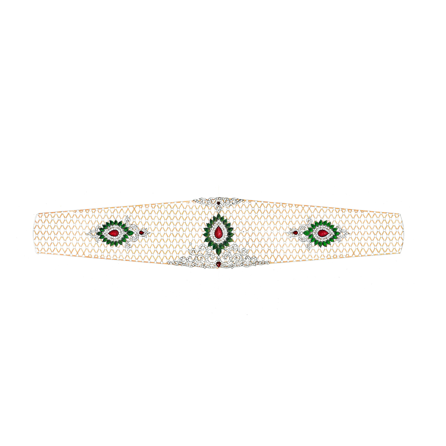 Diamond Waist Belt with Gemstones