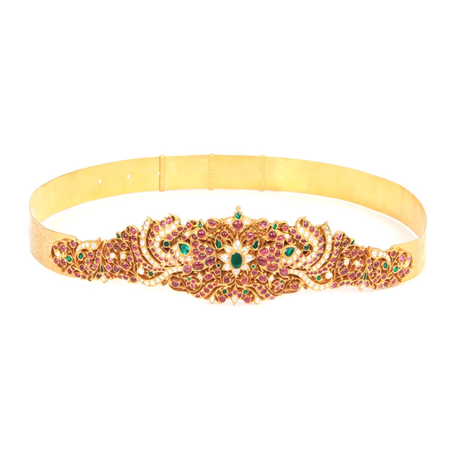 Gold Waist Belt with Gemstones