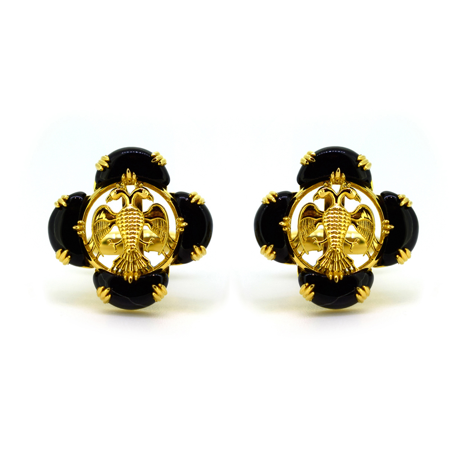 Gold Cufflink For Men With Gemstones