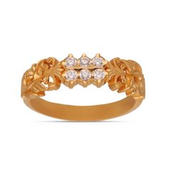 Traditional 6 Stone Mens Gold Ring