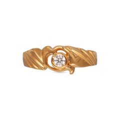 Traditional 1 Stone Mens Gold Ring
