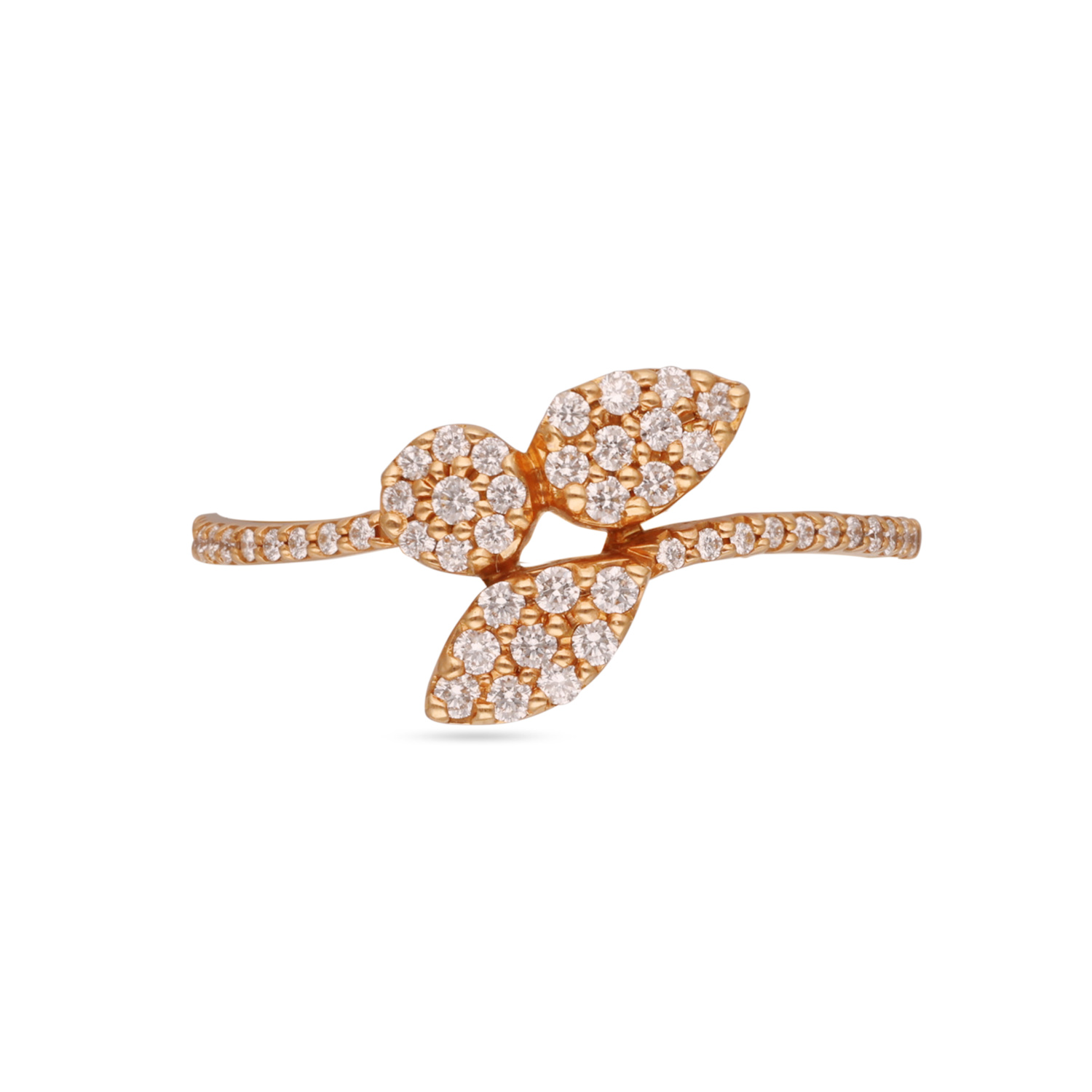 Classic Diamond Ring For Women with Leaf Motif