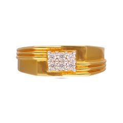 Classic Gold Ring For Men set with Zircon Stones