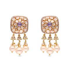 Heritage Gold Drops With Uncut Diamonds And Gemstones