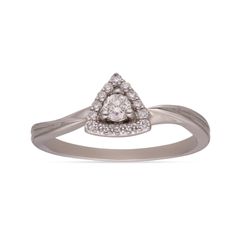 Classic Diamond Ring for Women with White Gold Finish