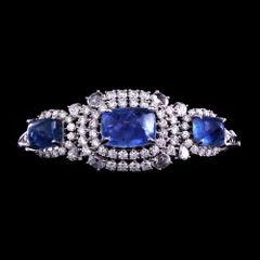 Sprezzatura Elegance: Diamond and Color Gemstone Open-Set Bangle