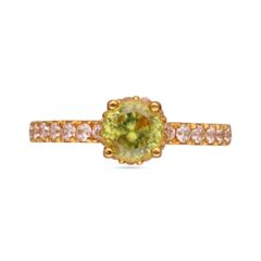 Classic Gold Ring For Women set with Zircon Stones