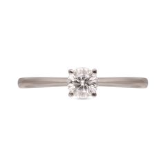 Classic Sollitaire Diamond Ring for Women with White Gold Finish