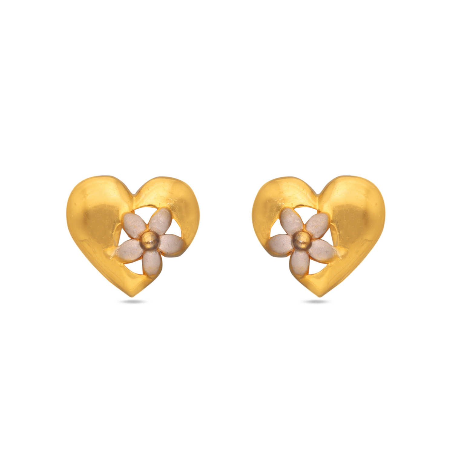 Classic Heart shape Plain Gold Earstud