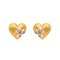 Classic Heart shape Plain Gold Earstud
