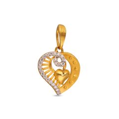 Classic Heart shape Plain Gold Pendant