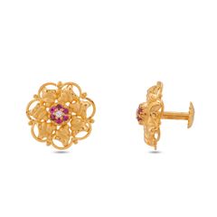 Traditional Gold Stud with Stones