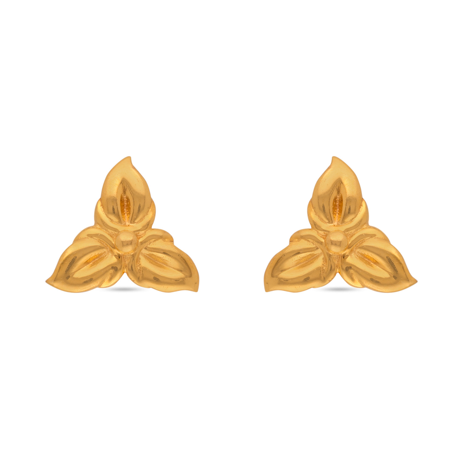 Classic Fancy shape Plain Gold Earstud