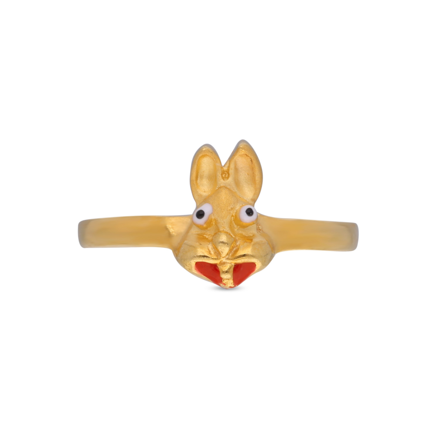 Golden Bunny Delight: Adorable Rabbit Face Ring for a Playful Touch