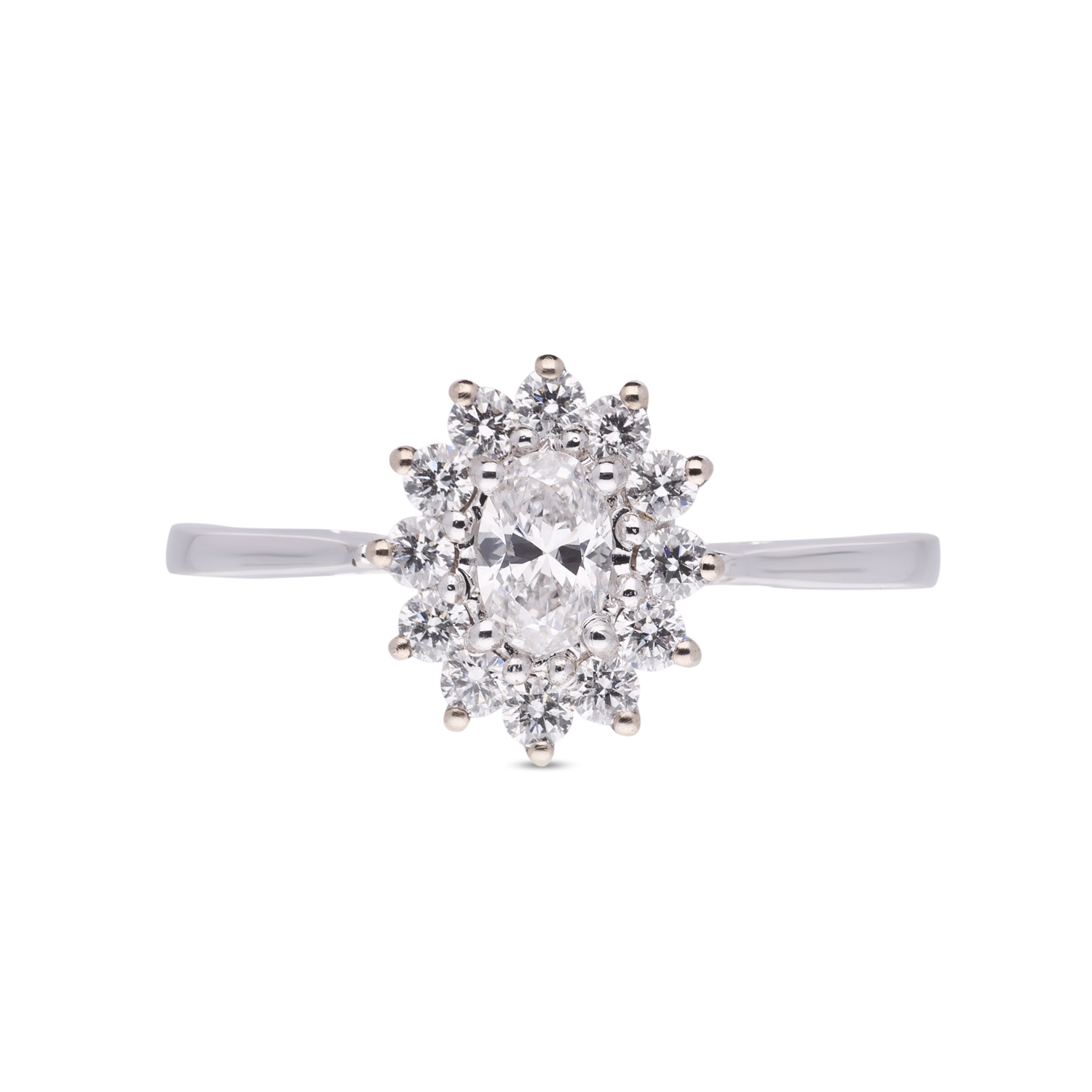 Timeless Elegance Oval Shaped Solitaire Diamond Ring in White Gold