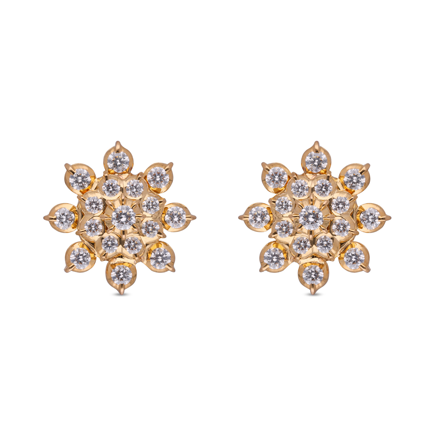 Timeless Blossoms Traditional Diamond Stud with Floral Motif