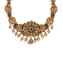 Heritage Elegance Traditional Gold Necklace with Repoussé Work
