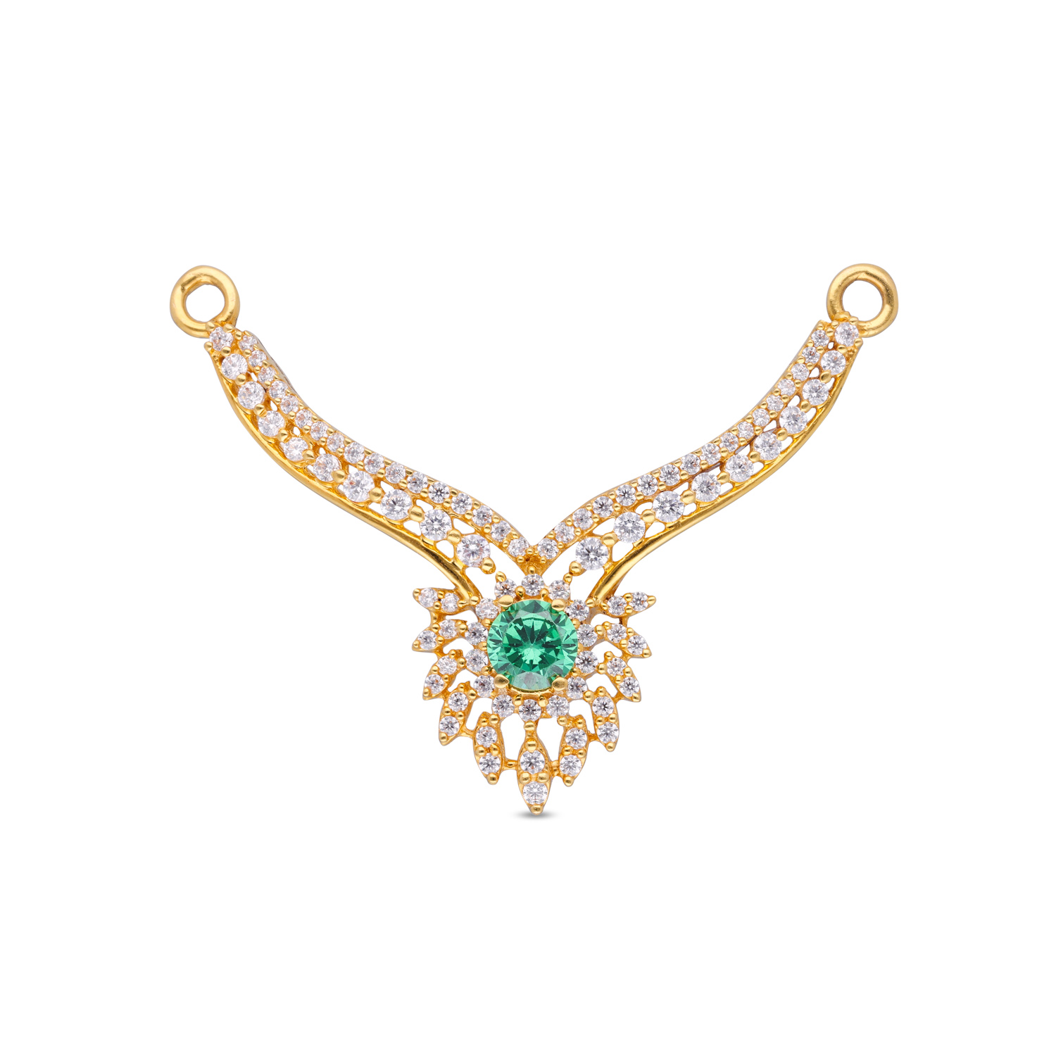 Eternal Bond Double Hook Mangalsutra Pendant with Cubic Zirconia Embellishments