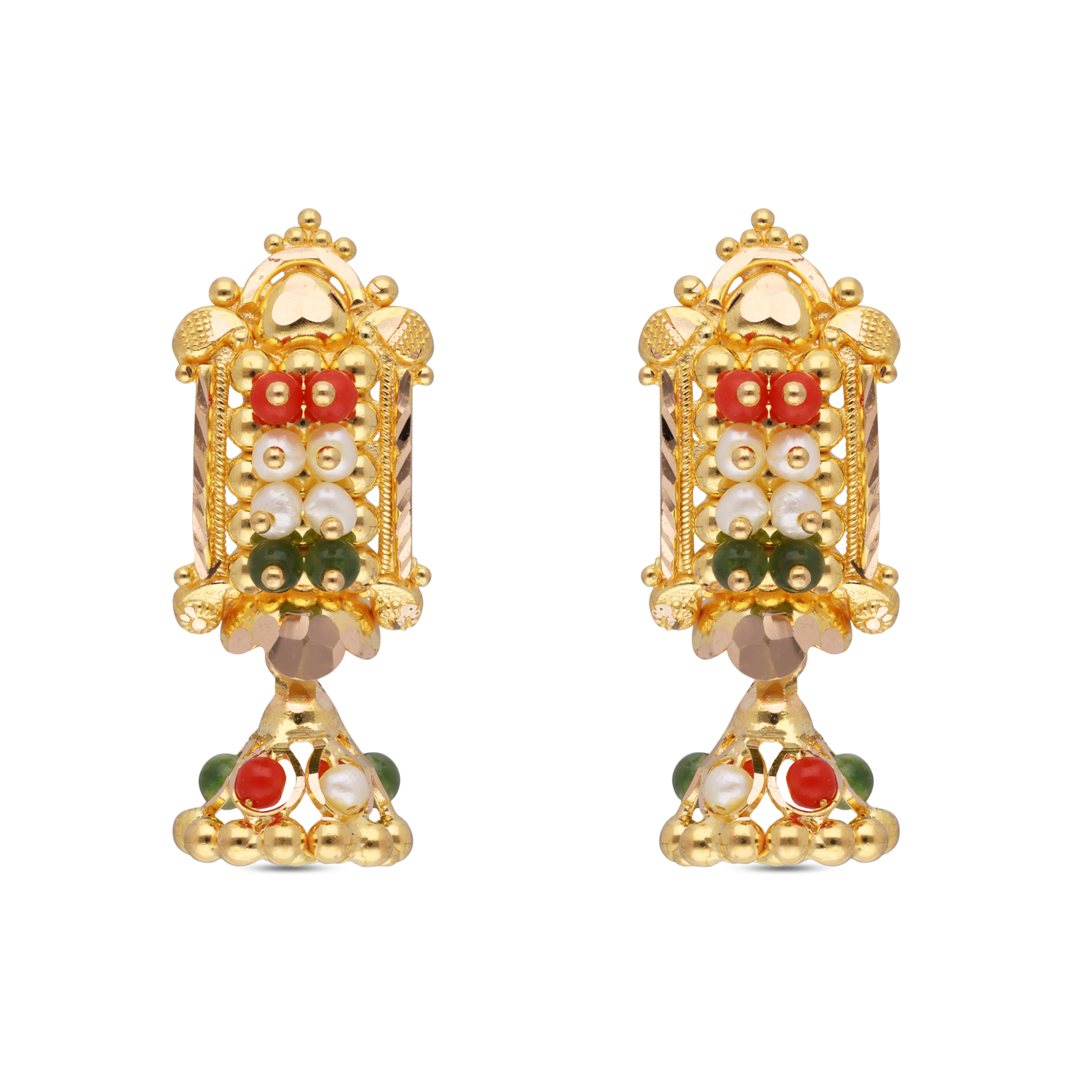 Time-honored beauty traditional gold drops tied with beads