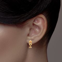 Time-honored beauty traditional gold drops tied with beads