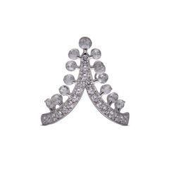 Elegant Adornments Fancy Vanki Diamond Ring in White Gold