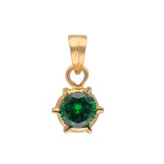 Heritage Radiance Traditional Gold Pendant with Colorful Gemstone
