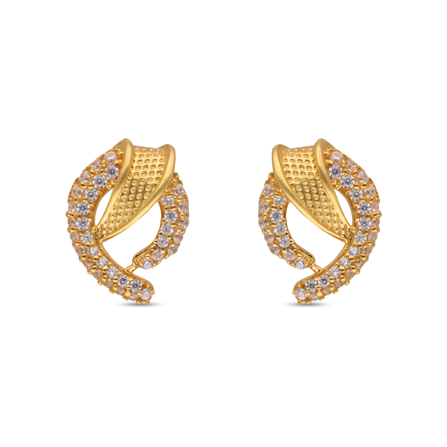 Eternal Radiance Classic Gold Stud with Zircon Stones