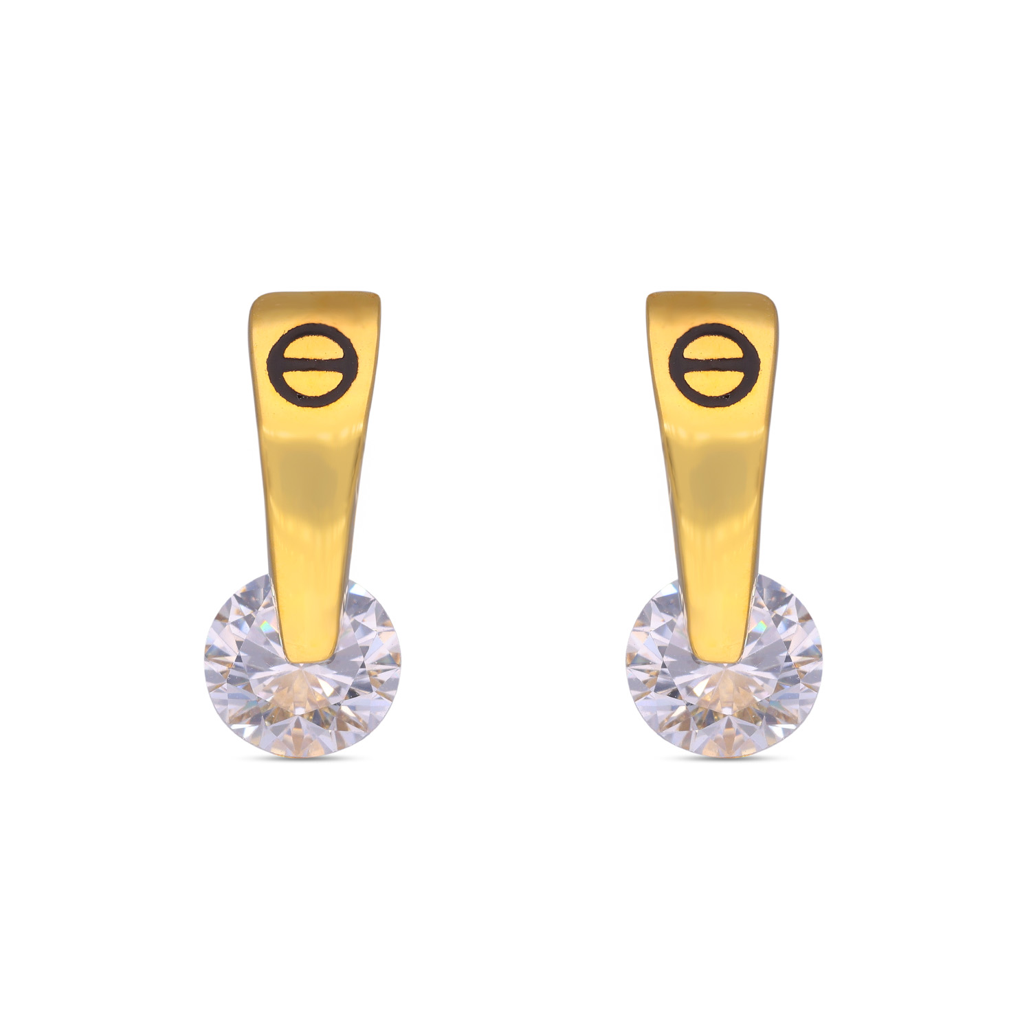 Eternal Glamour Classic Gold Hoops with Zircon Stones