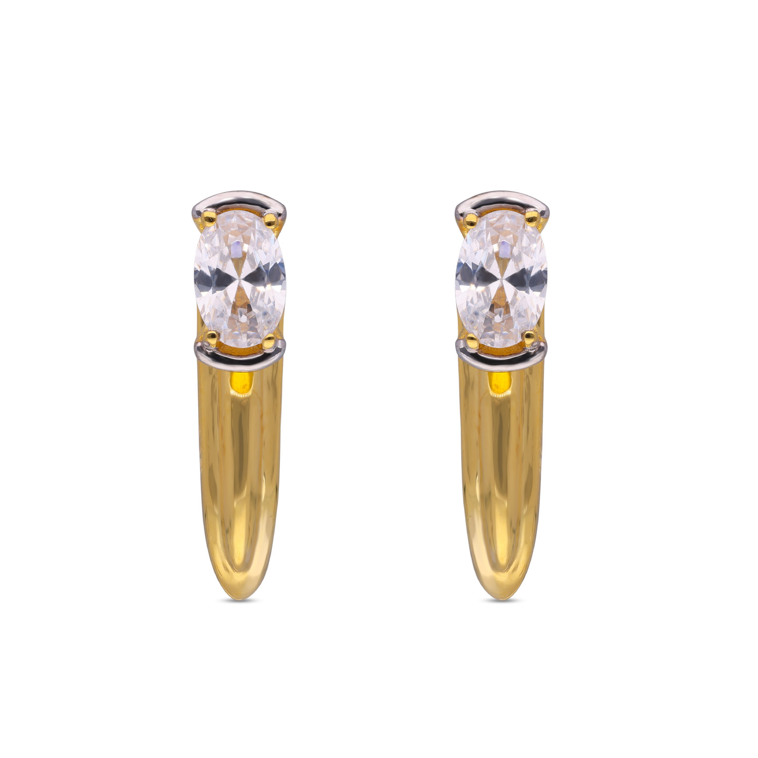 Eternal Glamour Classic Gold Hoops with Zircon Stones